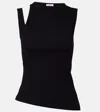 Courrèges Transverse '90s Cotton Top In Black