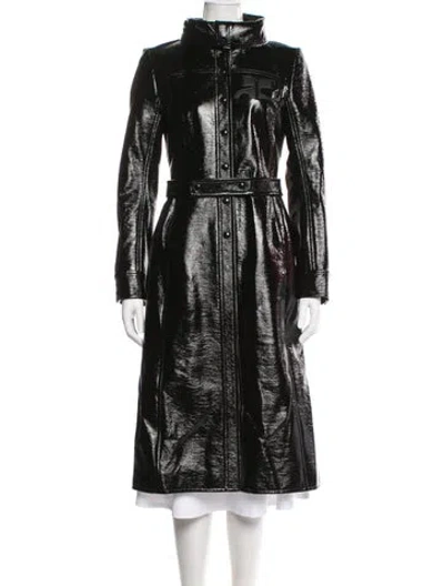 Pre-owned Courrèges Trench Coat In Black