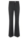 Courrèges Mid-rise Black Trousers With Flared Legs In Black