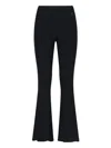 Courrèges Flared Black Trousers With Ribbed Texture In Black