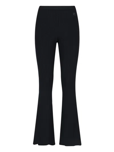 Courrèges Flared Trousers With Cut Out Details In 9999