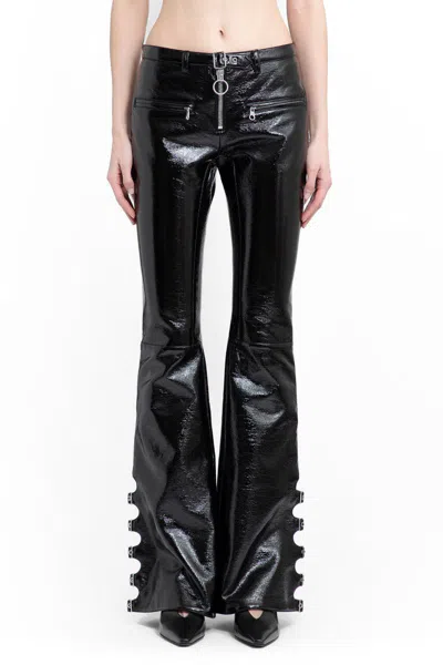 Courrèges Cut-out Coated Bootcut Trousers In Black