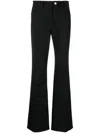 Courrèges Mid-rise Black Trousers With Flared Legs In Black