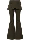 Courrèges Military Green Cotton Mini Skirt Trousers In Camouflage Green