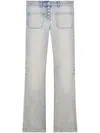 Courrèges Straight Bootcut Low-rise Denim Trousers In Gray