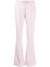 Courrèges Drawstring Flared Tracks Pants In Powder Pink