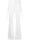 Courrèges Ellipse Zipped Twill Trousers In White