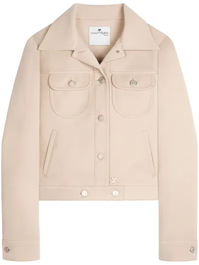 COURRÈGES TRUCKER BUTTON-FASTENING TWILL JACKET