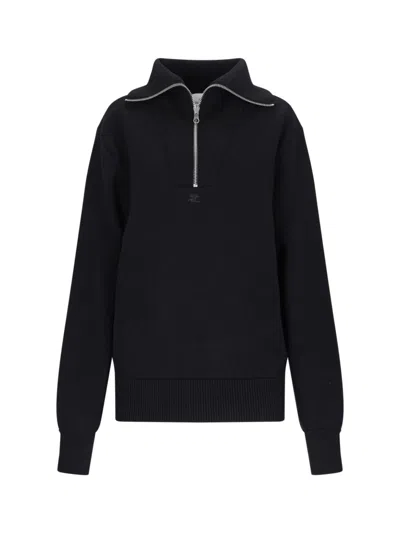 COURRÈGES 'TRUCKER' HIGH NECK SWEATER