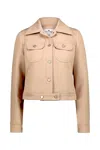 Courrèges Signature Twill Trucker Jacket Clothing In Sand