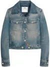 Courrèges Trucker Logo-embroidered Denim Jacket In Blue
