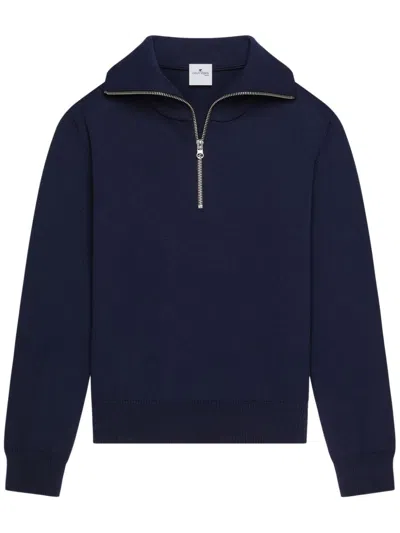 Courrèges Trucker Sweater In Blue