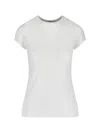Courrèges Short-sleeved Fitted Top With Boxy Silhouette In White