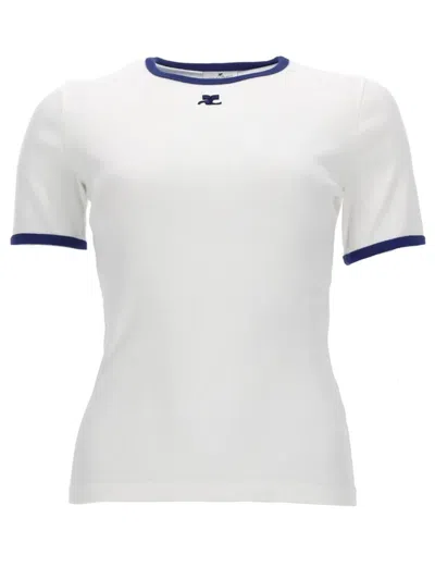 Courrèges Courreges T-shirt Con Logo In White