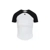 Courrèges Circle Contrast Cotton Jersey T-shirt In White