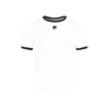 Courrèges Fitted White T-shirt With Contrasting Ribbed Trim In White