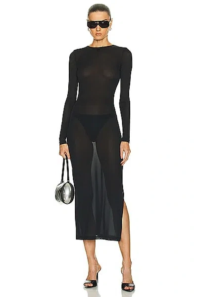 Courrèges Tube 2nd Skin Long Dress In Black