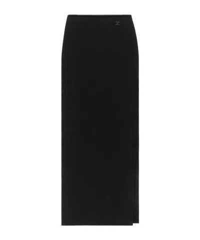 COURRÈGES COURRÈGES TUBE RIB KNIT LONG SKIRT