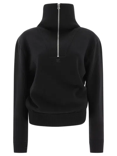 Courrèges Sweater With Logo In Black