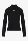 Courrèges Reedition Turtleneck Pullover In Black