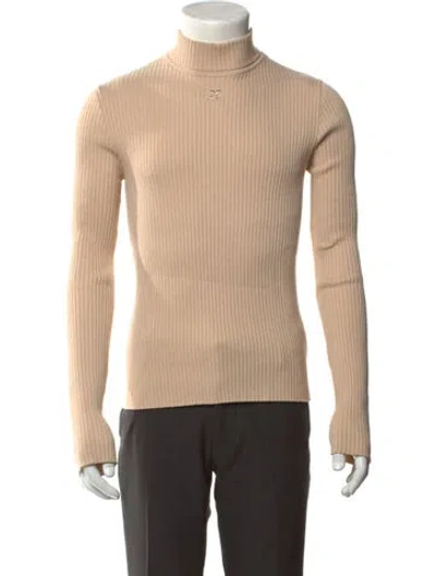 Pre-owned Courrèges Turtleneck Long Sleeve Pullover In Neutral
