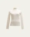 Courrèges Turtleneck Long-sleeve Rib Sweater In White