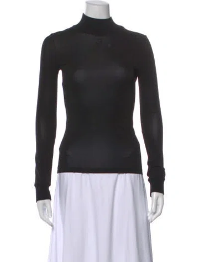 Pre-owned Courrèges Turtleneck Long Sleeve Top In Black