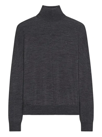 Courrèges Turtleneck Long-sleeves Sweater In Brown