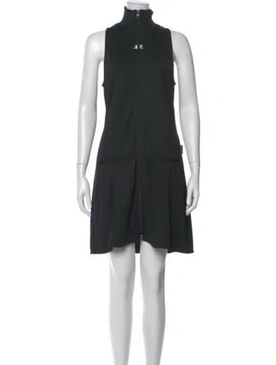 Pre-owned Courrèges Turtleneck Mini Dress In Gray