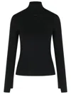 Courrèges Turtleneck Sweater In Black Viscose Blend In Black