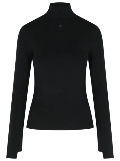 Courrèges Turtleneck Sweater In Black Viscose Blend