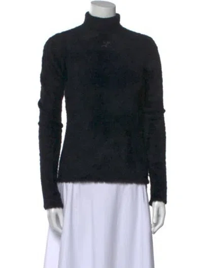 Pre-owned Courrèges Turtleneck Sweater In Black