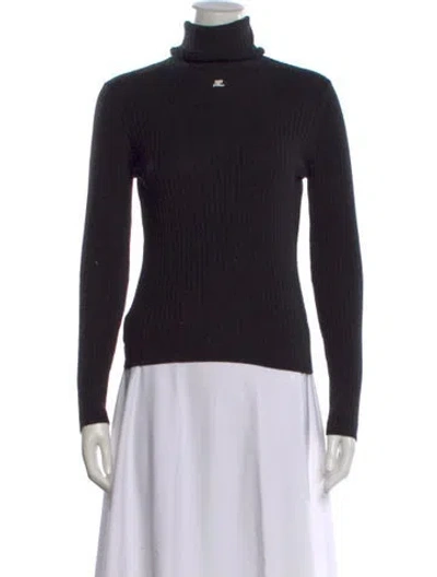 Pre-owned Courrèges Turtleneck Sweater In Black