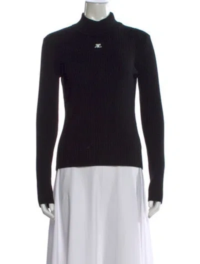 Pre-owned Courrèges Turtleneck Sweater In Black