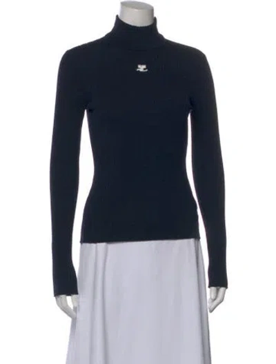 Pre-owned Courrèges Turtleneck Sweater In Black