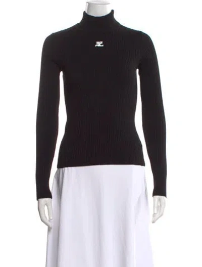 Pre-owned Courrèges Turtleneck Sweater In Black
