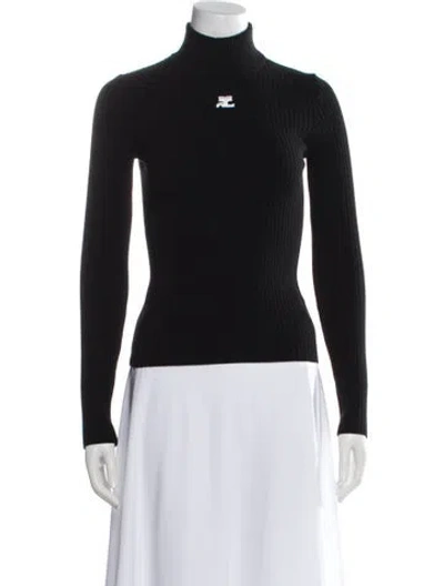 Pre-owned Courrèges Turtleneck Sweater In Black