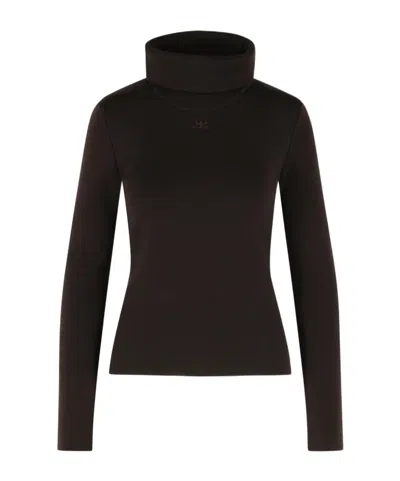 Courrèges Turtleneck Sweater In Black