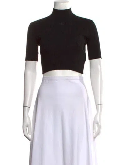 Pre-owned Courrèges Turtleneck Sweater In Black