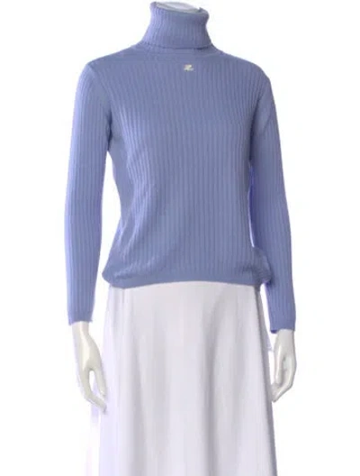 Pre-owned Courrèges Turtleneck Sweater In Blue