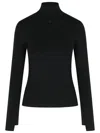 Courrèges Turtleneck Sweater In Black Viscose Blend In Black