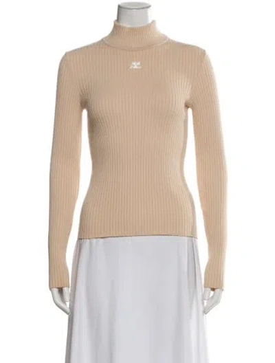Pre-owned Courrèges Turtleneck Sweater In Neutral
