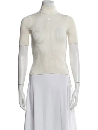 Pre-owned Courrèges Turtleneck Sweater In Neutral