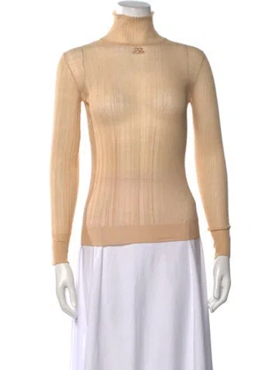 Pre-owned Courrèges Turtleneck Sweater In Neutrals