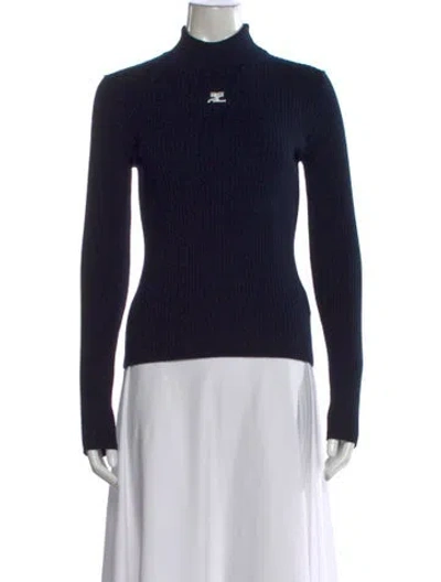 Pre-owned Courrèges Turtleneck Sweater W/ Tags In Black