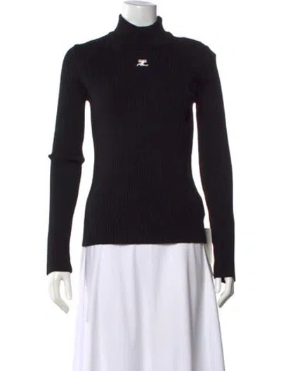 Pre-owned Courrèges Turtleneck Sweater W/ Tags In Black