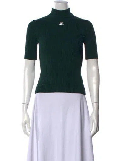 Pre-owned Courrèges Turtleneck Sweater W/ Tags In Green