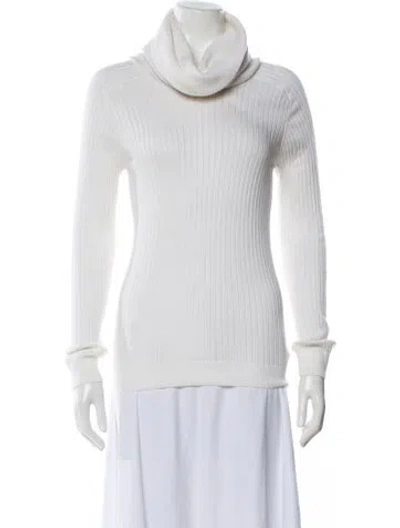 Pre-owned Courrèges Turtleneck Sweater In White