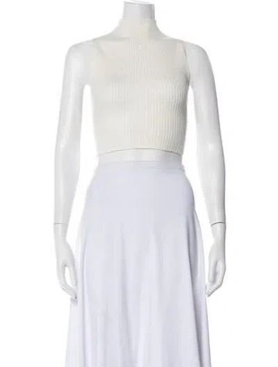 Pre-owned Courrèges Turtleneck Sweater In White