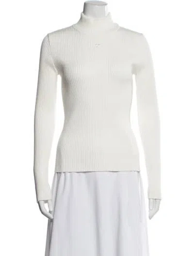 Pre-owned Courrèges Turtleneck Sweater In White